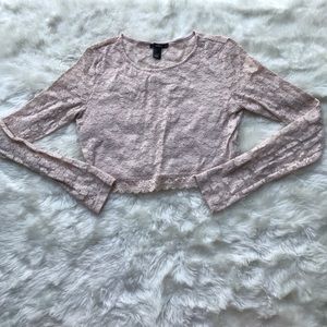 Pink Lace Crop Top